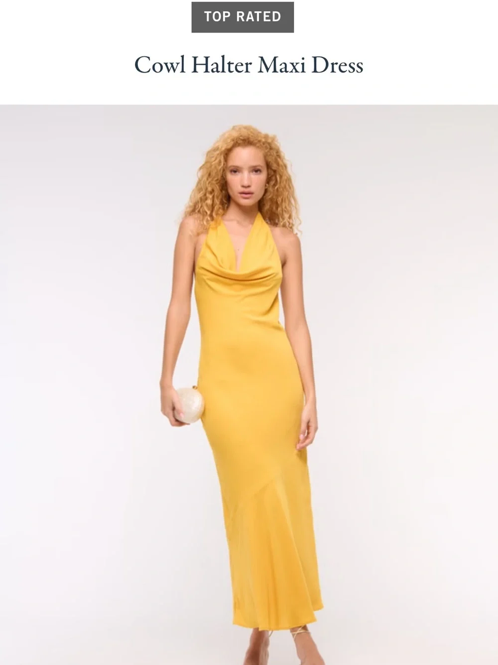 Abercrombie & Fitch Yellow Cowl Halter Maxi Dress NEW A&F